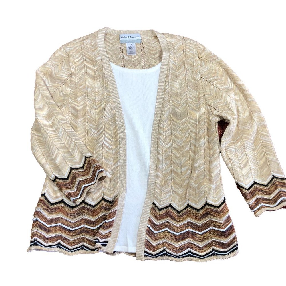 Alfred Dunner Ladies Shirt/Sweater Combo  Size PM